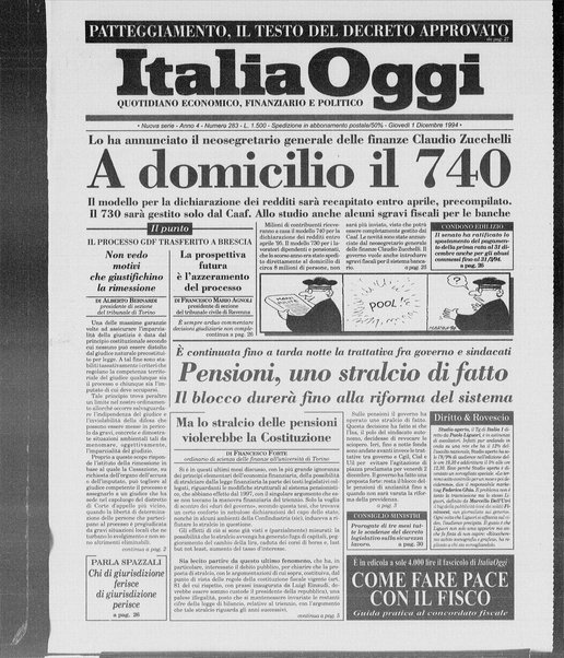 Italia oggi : quotidiano di economia finanza e politica